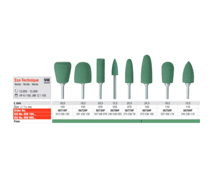 Pulidores Exa Technique Verde EDENTA