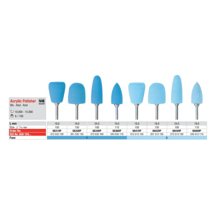 Pulidores Acrylic Polisher Azul EDENTA