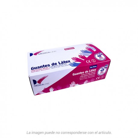 Guantes látex sin polvo Medicaline 100u.