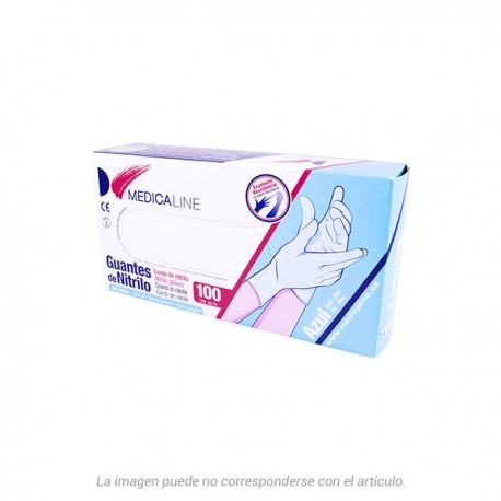 Guantes nitrilo Medicaline Azules 100u.