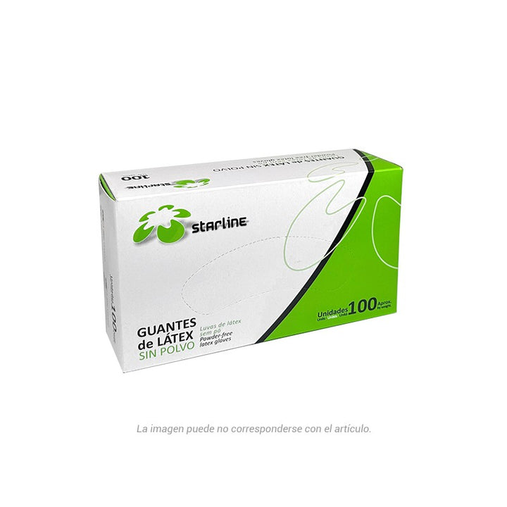 Guantes látex sin polvo Starline 100u.