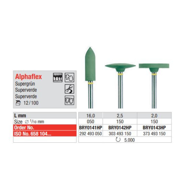 Pulidores Alphaflex Superverde EDENTA