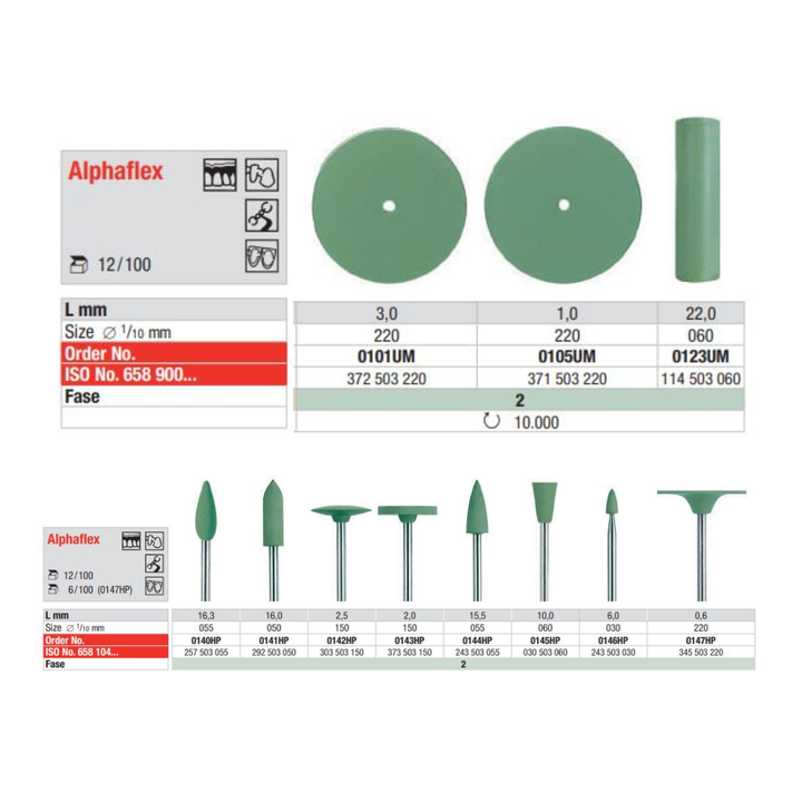 Pulidores Alphaflex Verde EDENTA
