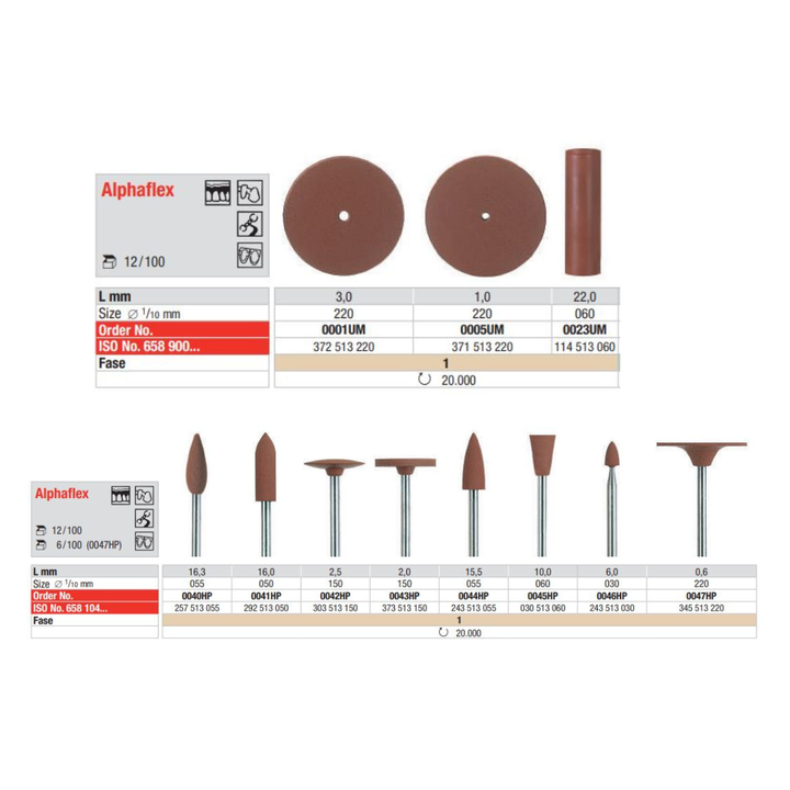 Pulidores Alphaflex Marrón EDENTA